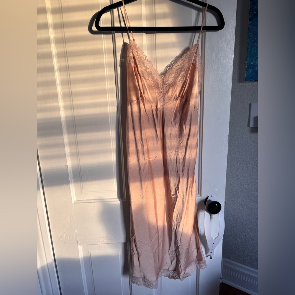 Victoria's Secret Angels Y2K Silk Sexy Slip Dress L Pink Mauve Lingerie Babydoll